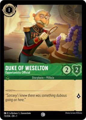 Duke Of Weselton Opportunistic Official - Lorcana Player