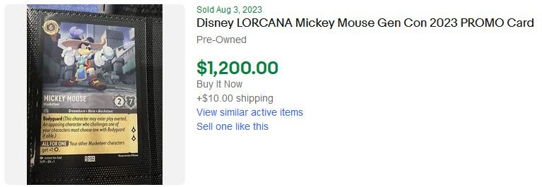 Gen Con 2023 Disney Lorcana Promo Card Mickey Mouse Musketeer
