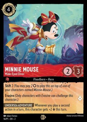 Minnie Mouse - Wide-Eyed Diver - League Promo - Lorcana Player