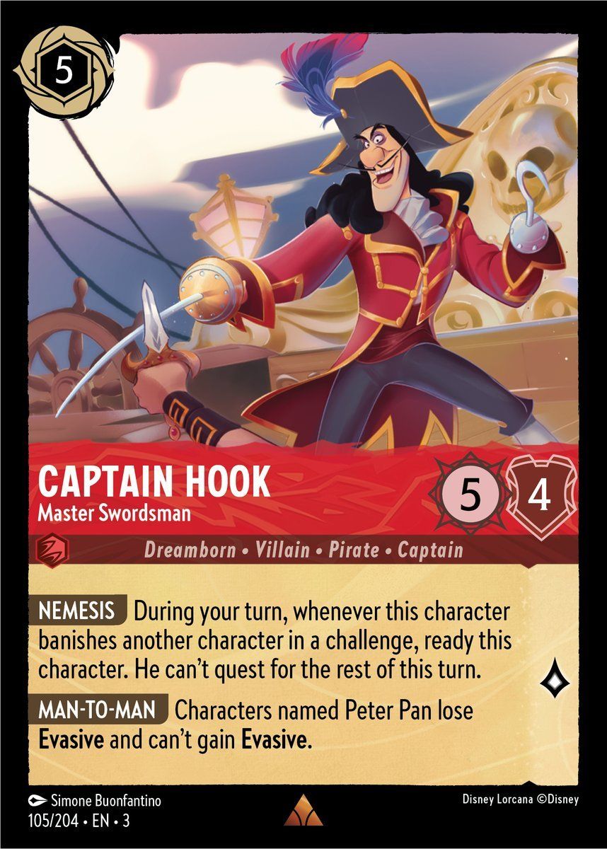 Captain Hook - Master Swordsman 105/204 – Disney Lorcana Card