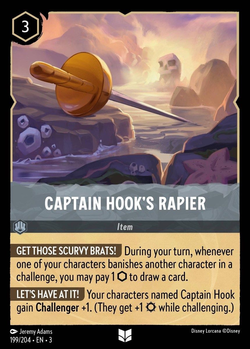 Captain Hook's Rapier 199/204 – Disney Lorcana Card Details +